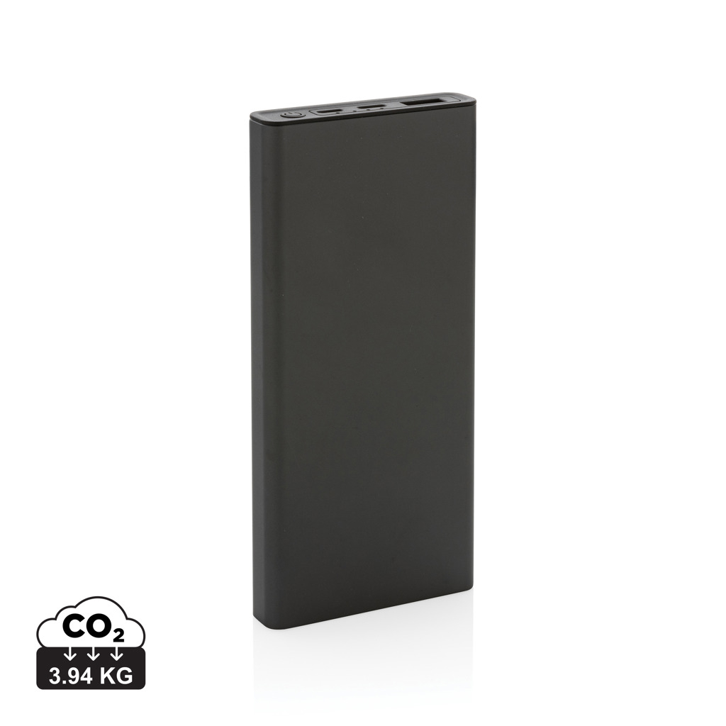 Batterie externe publicitaire 10 000 mAh en alu recyclé Terra Gris
