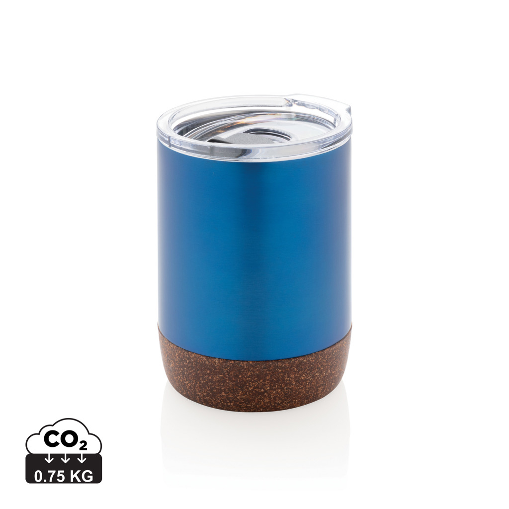 Tasse à café publicitaire isotherme en acier recyclé 180 ml Bleu