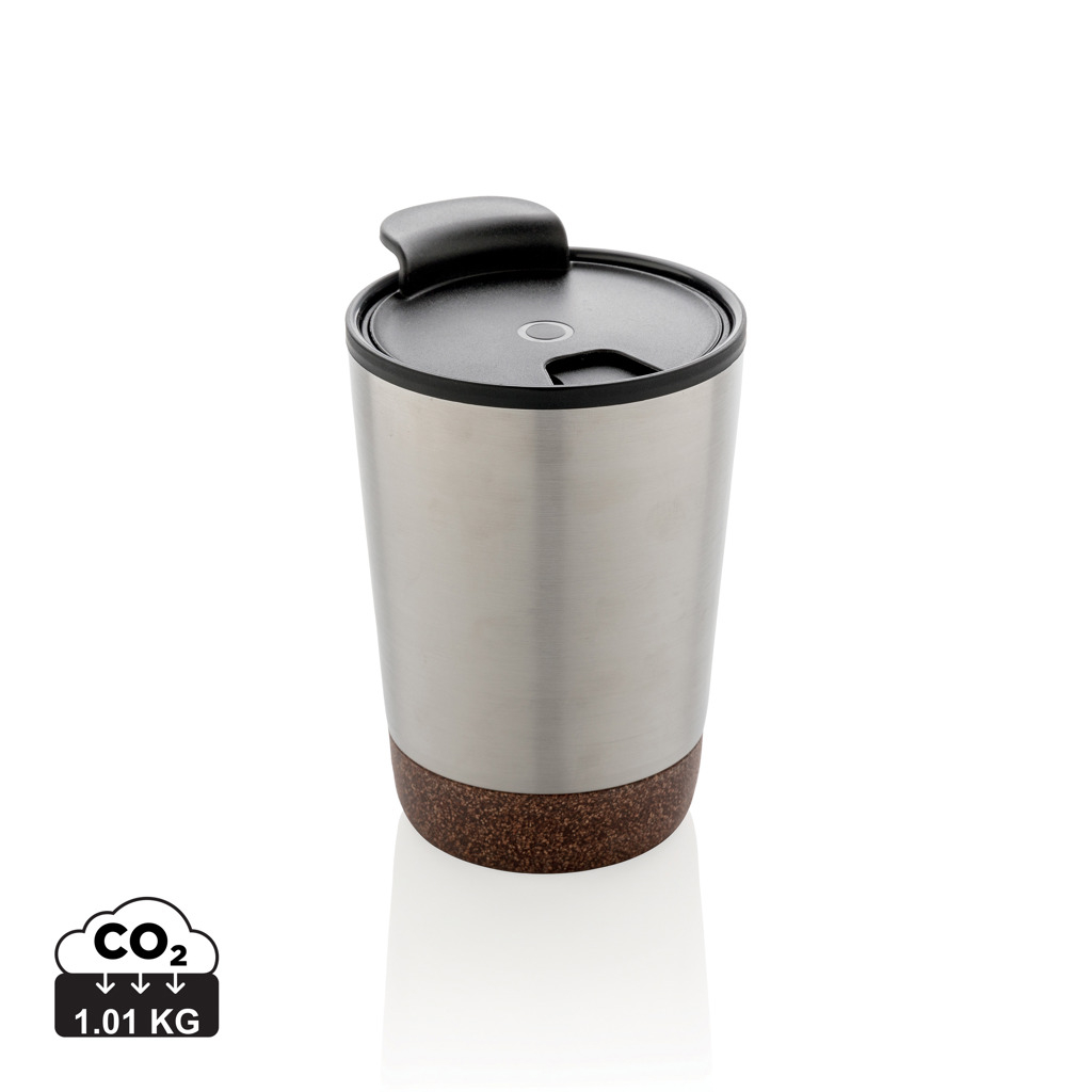 Tasse à café publicitaire isotherme en inox recyclé 300 ml Argent