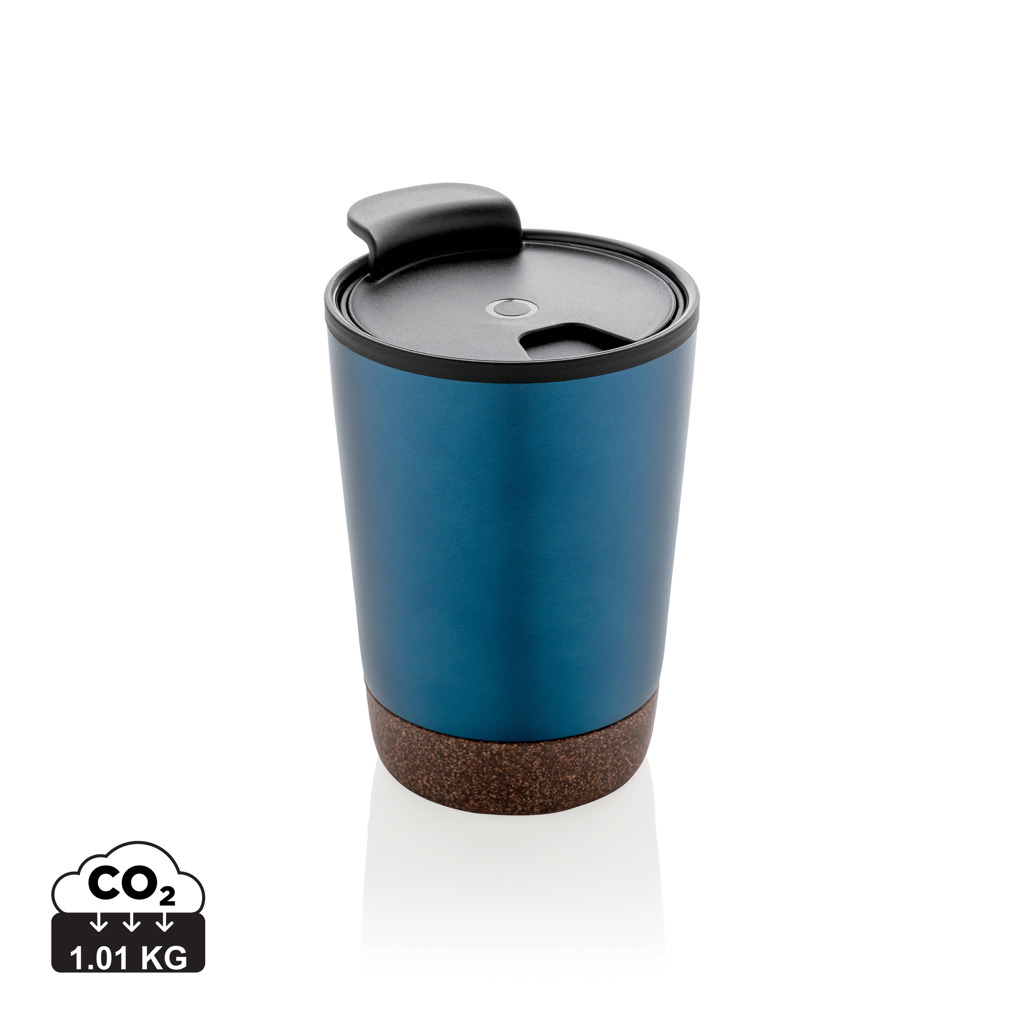 Tasse à café publicitaire isotherme en inox recyclé 300 ml Bleu