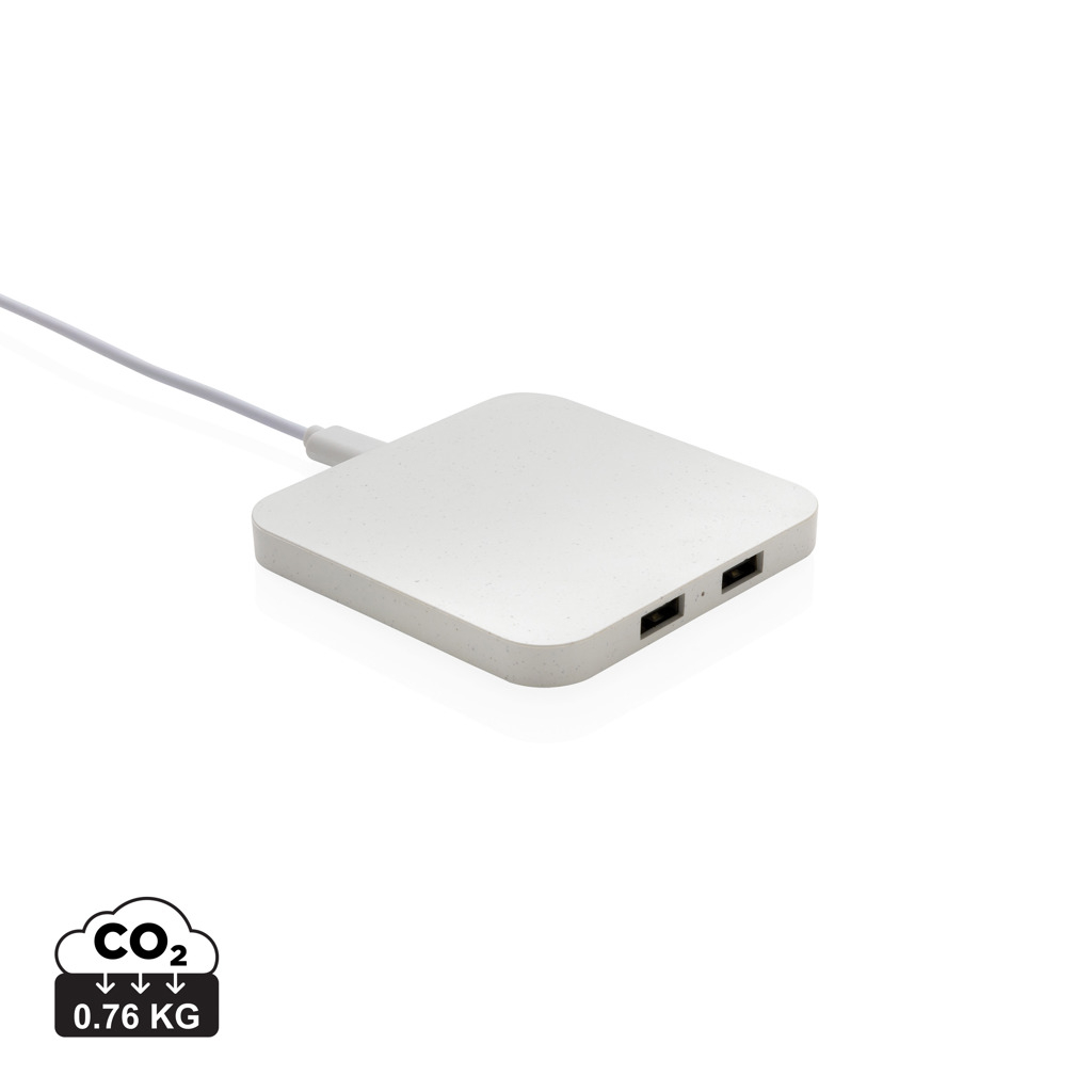 Chargeur rapide 10W personnalisable en ABS recyclé Blanc