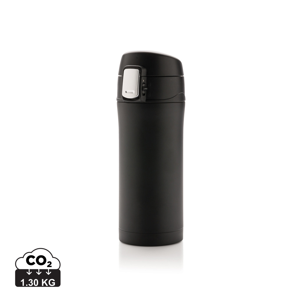 Mug de voyage publicitaire en acier recyclé 300ml Noir