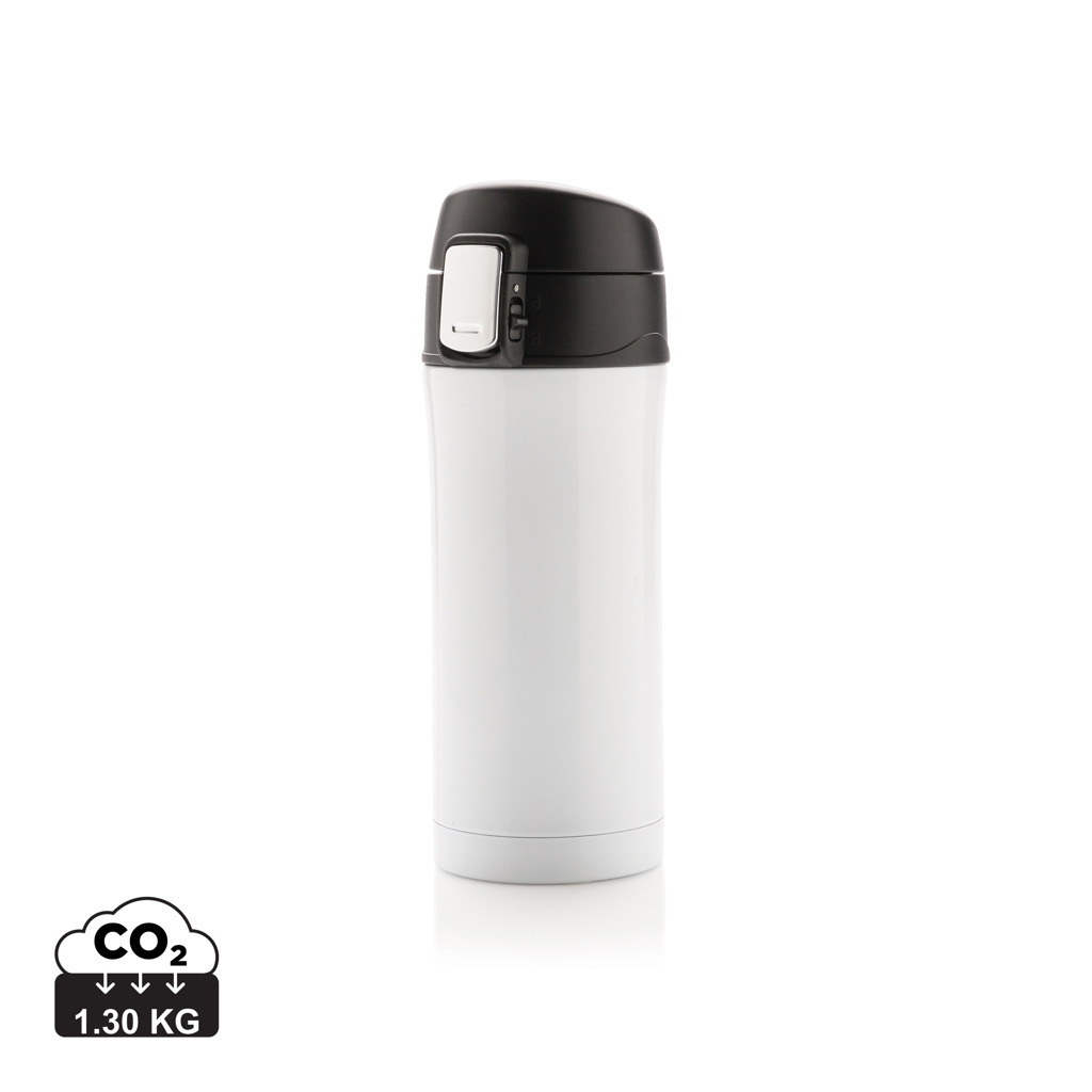 Mug de voyage publicitaire en acier recyclé 300ml Blanc