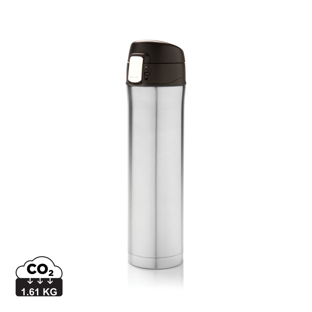 Bouteille isotherme publicitaire en plastique recyclé 450ml Argent