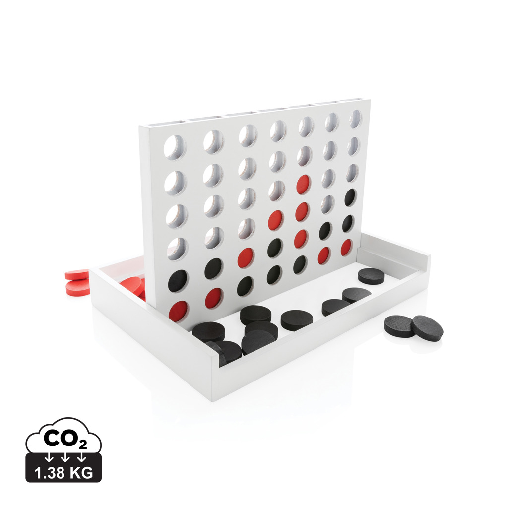 Jeu de Puissance 4 publicitaire en bois Blanc