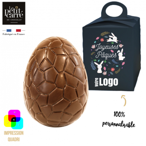 Œuf de Pâques publicitaire chocolat Noir Lait BIO 100 g