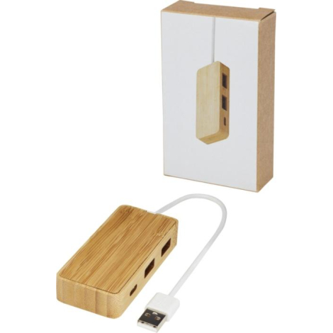 Hub USB promotionnel en bambou Tapas 