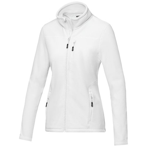 Polaire publicitaire femme zippée recyclée Amber Blanc