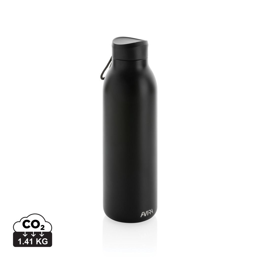 Bouteille acier recyclé isotherme personnalisé 500ml AVIRA Noir