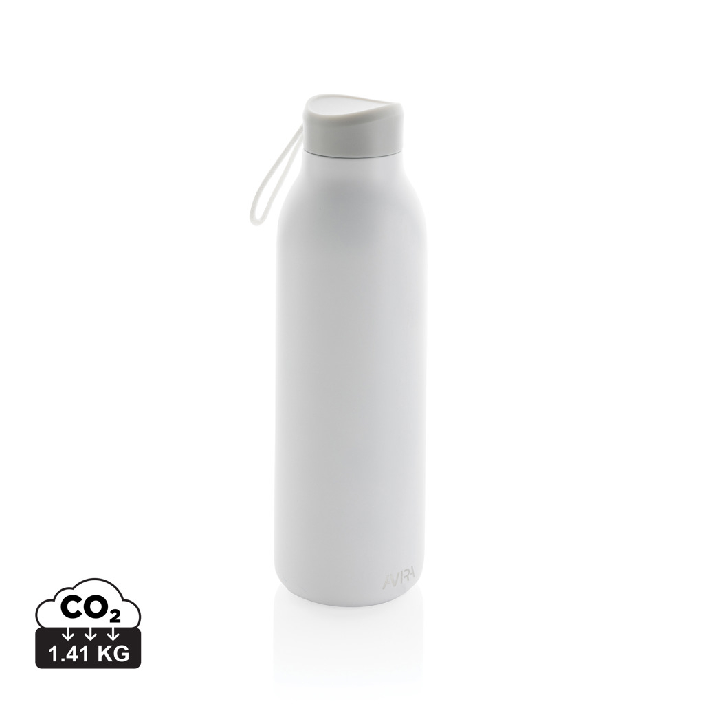 Bouteille acier recyclé isotherme personnalisé 500ml AVIRA Blanc