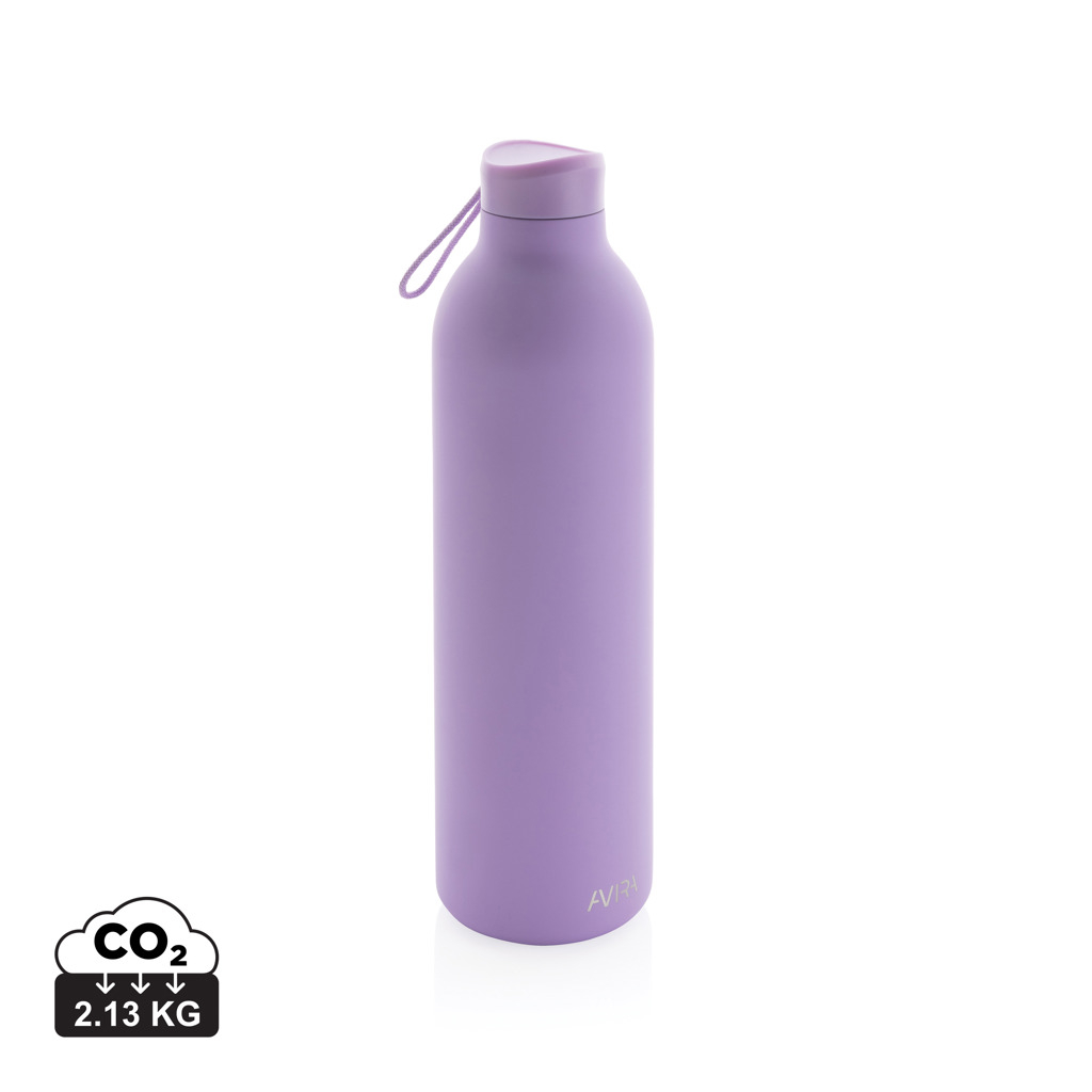 Bouteille isotherme personnalisable 1L en acier recyclé AVIRA Violet