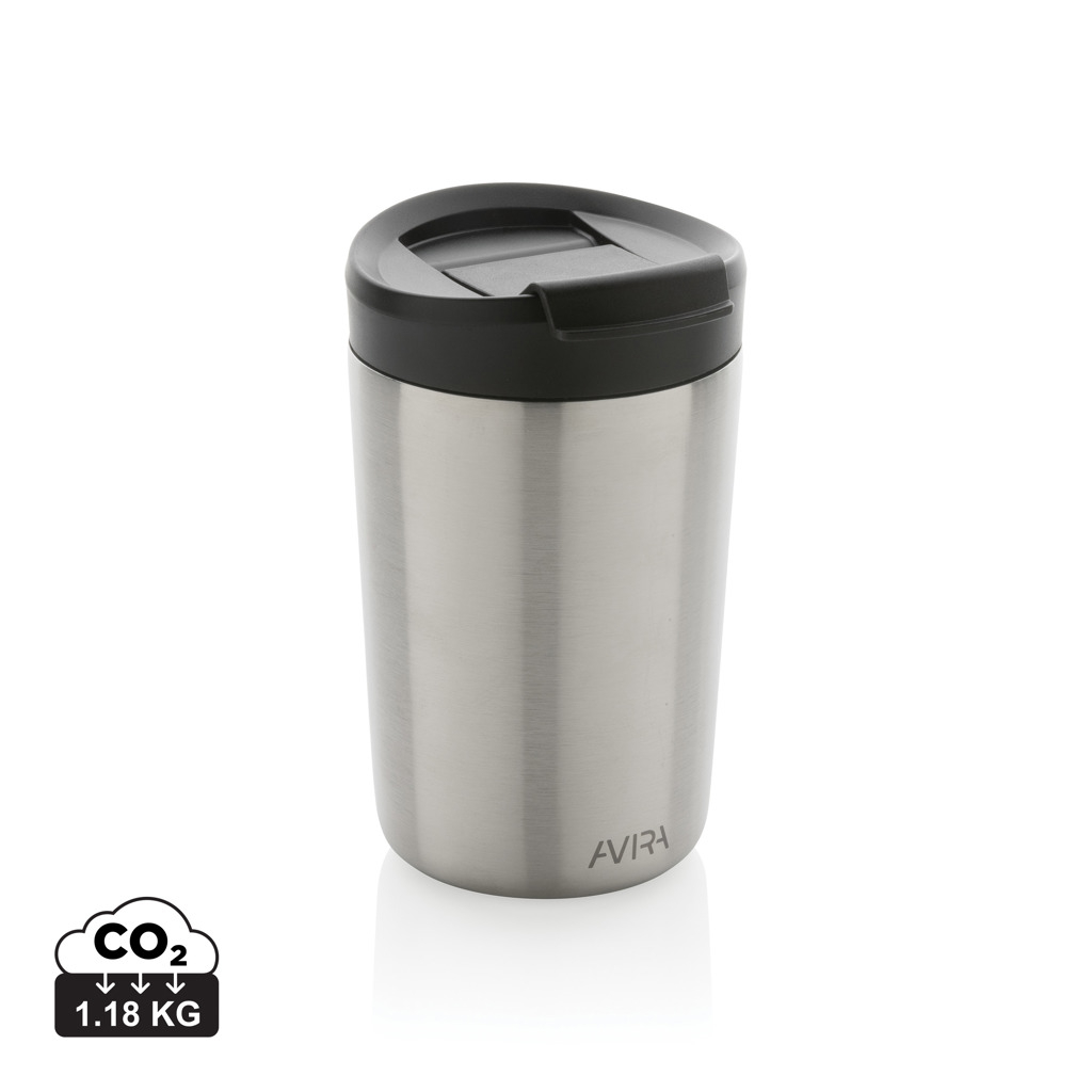 Mug publicitaire 300ml en acier recyclé AVIRA Argent