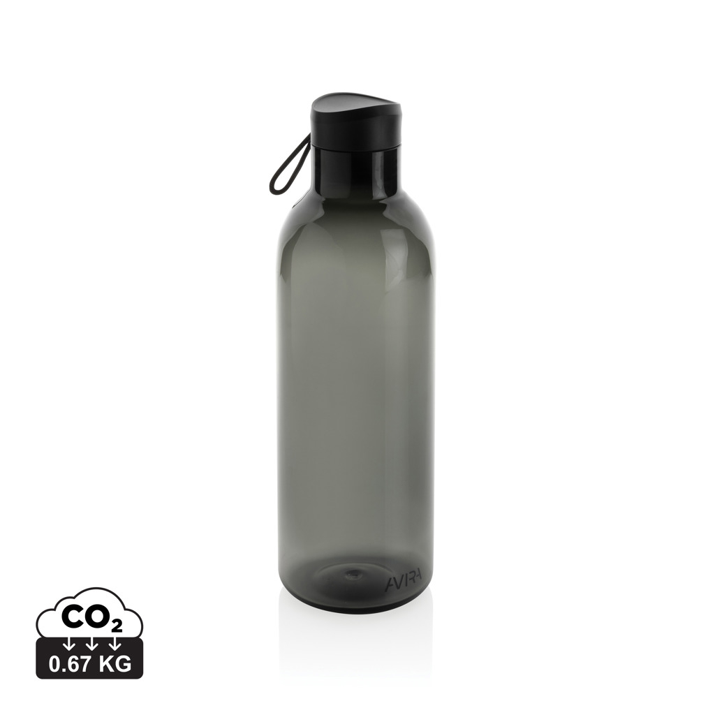 Bouteille 1L en rPET personnalisable AVIRA Noir