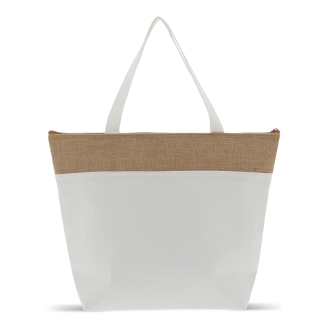 Sac de plage isotherme en jute et coton personnalisable