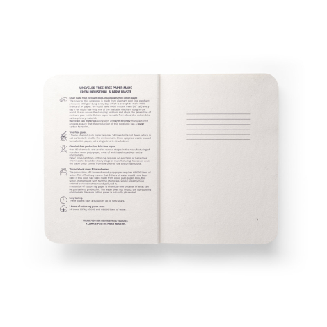 Carnet de notes publicitaire A5 papier sans arbre ORGANIC