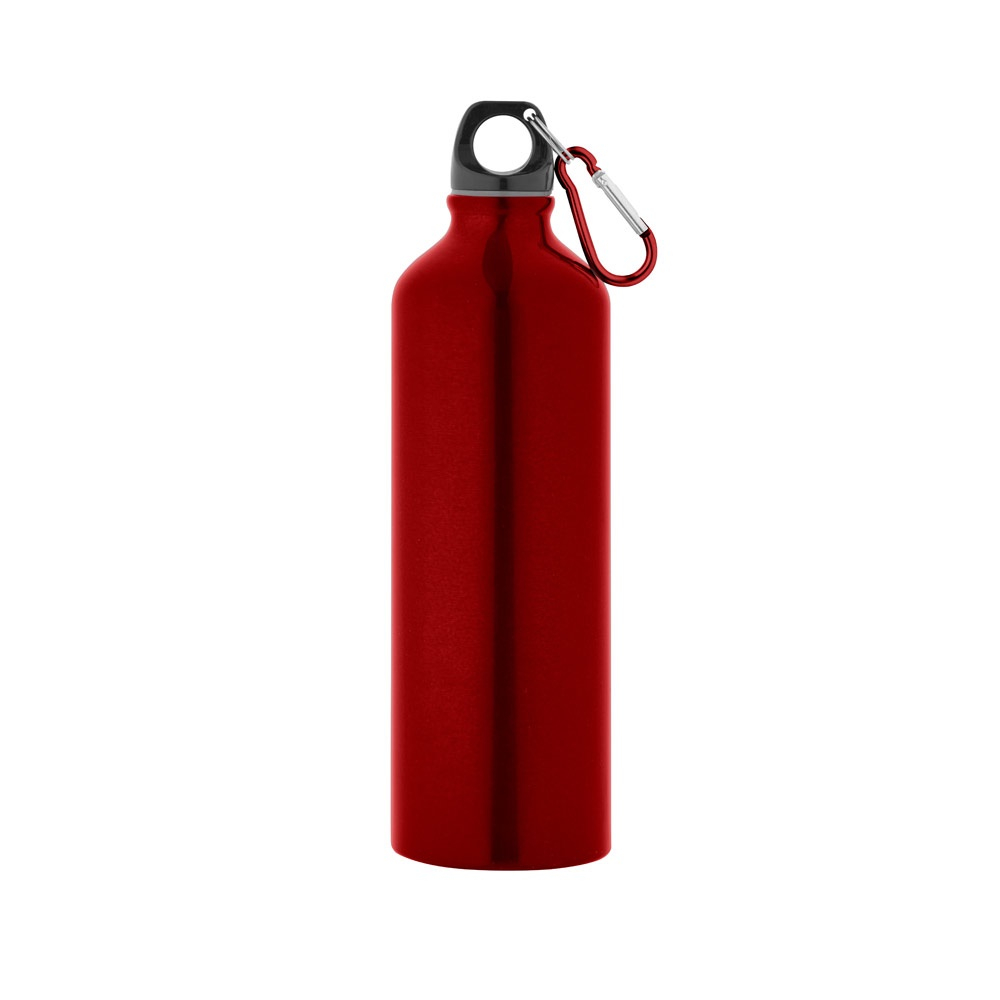 Bidon de sport publicitaire avec mousqueton 750 ml SIDEROT Rouge