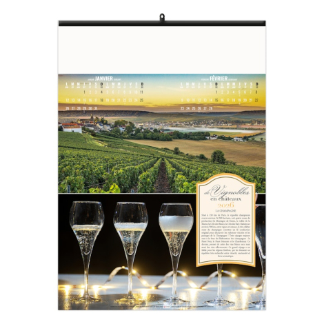 Calendrier illustré publicitaire - De vignobles en châteaux