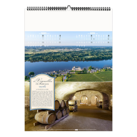 Calendrier illustré publicitaire - De vignobles en châteaux