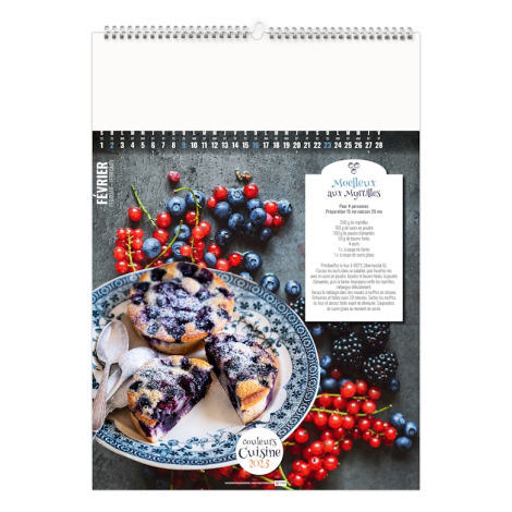 Calendrier illustré publicitaire - recettes gourmandes