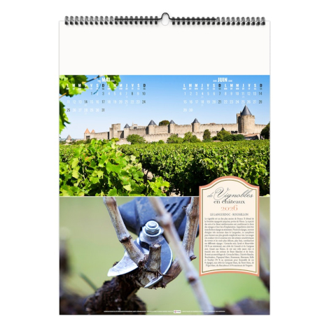 Calendrier illustré publicitaire - De vignobles en châteaux