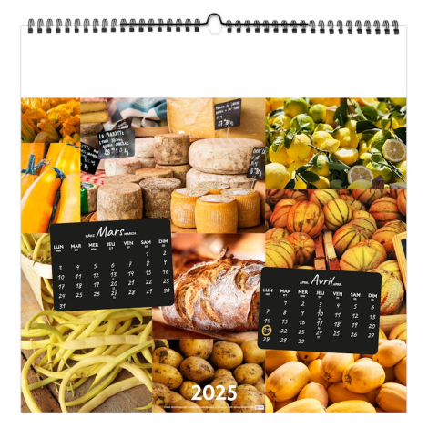 Calendrier illustré publicitaire - Couleurs marché