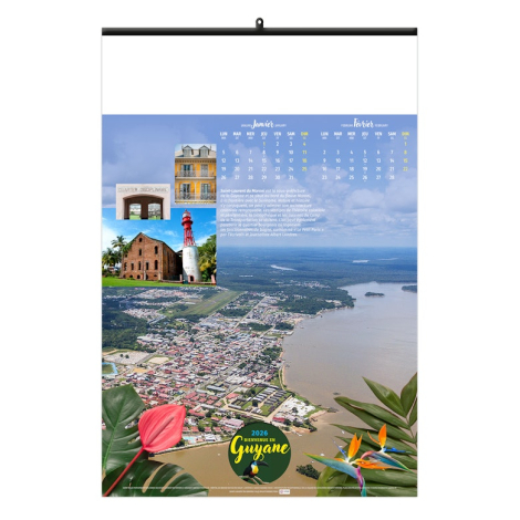 Calendrier illustré publicitaire -Bienvenue en Guyane
