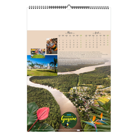 Calendrier illustré publicitaire -Bienvenue en Guyane