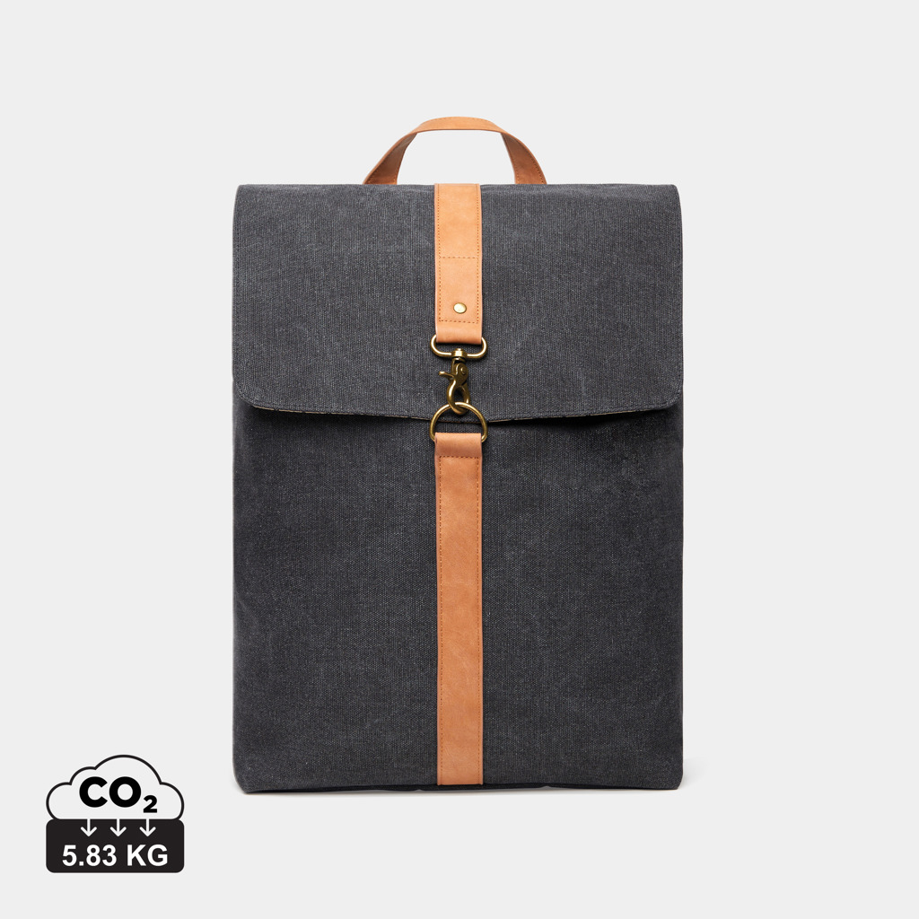 Sac ordinateur 15" toile recyclée personnalisé Bosler VINGA Noir