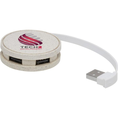 Hub USB publicitaire paille de blé Kenzu 