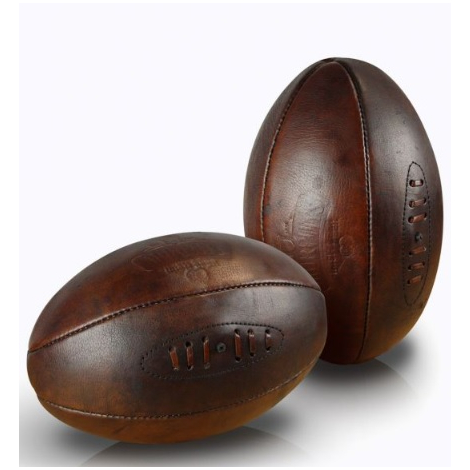 Ballon de rugby personnalisable - Cuir véritable Rétro
