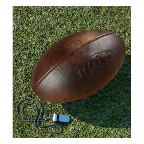 Ballon de rugby personnalisable - Cuir véritable Rétro