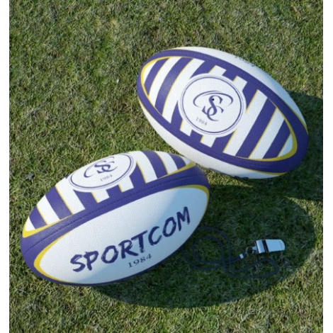 Porte-clés ballon de rugby publicitaire anti-stress