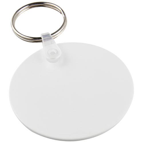 Porte-clés promotionnel recyclé circulaire Blanc