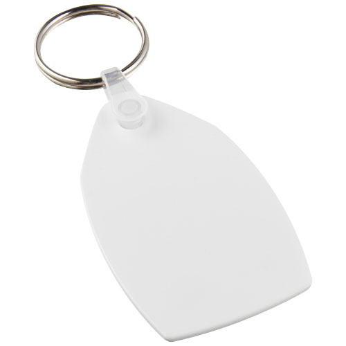 Porte-clés à personnaliser recyclé rectangulaire Blanc