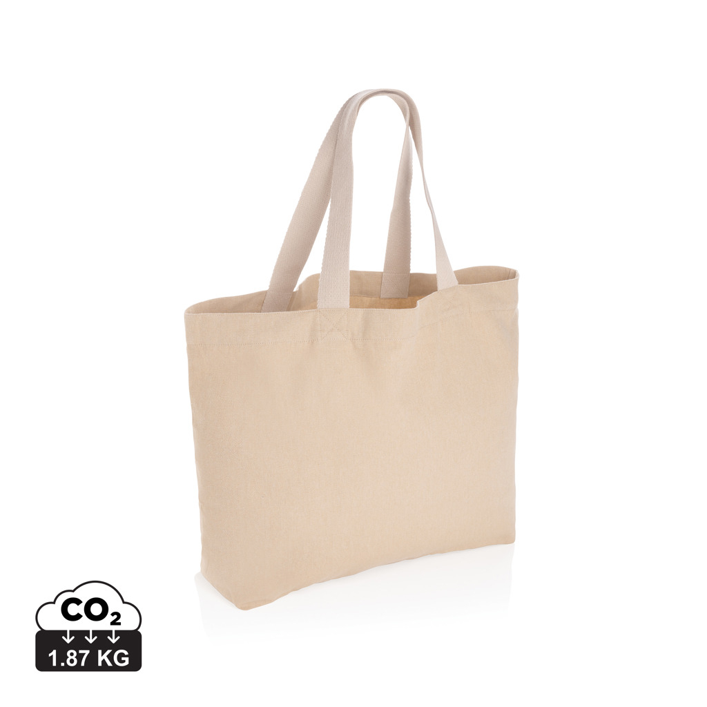 Grand sac cabas publicitaire en toile 240g - Impact Marron