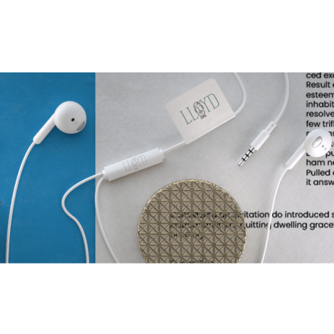 Écouteurs filaires publicitaires en plastique recyclé