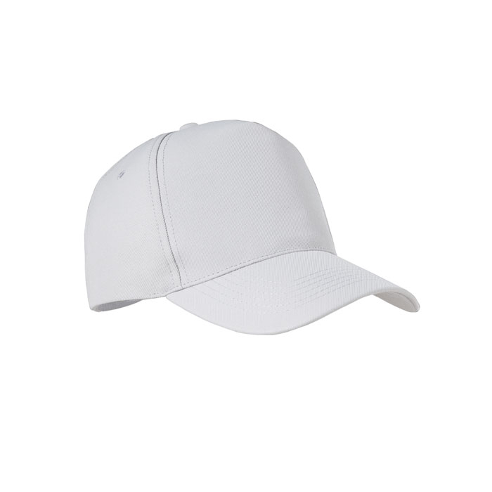 Casquette publicitaire en rPET à 5 pans Blanc