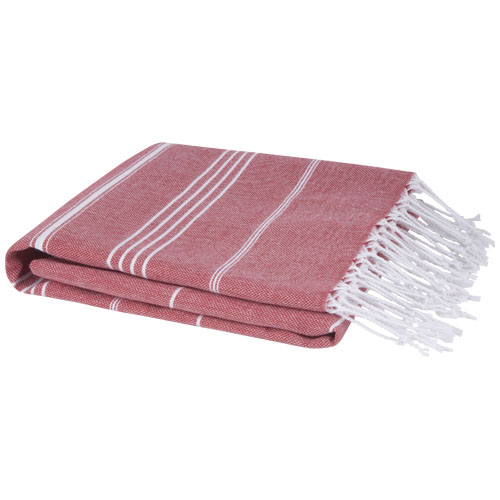 Serviette hammam promotionnelle coton 100 x 180 cm Anna Rouge