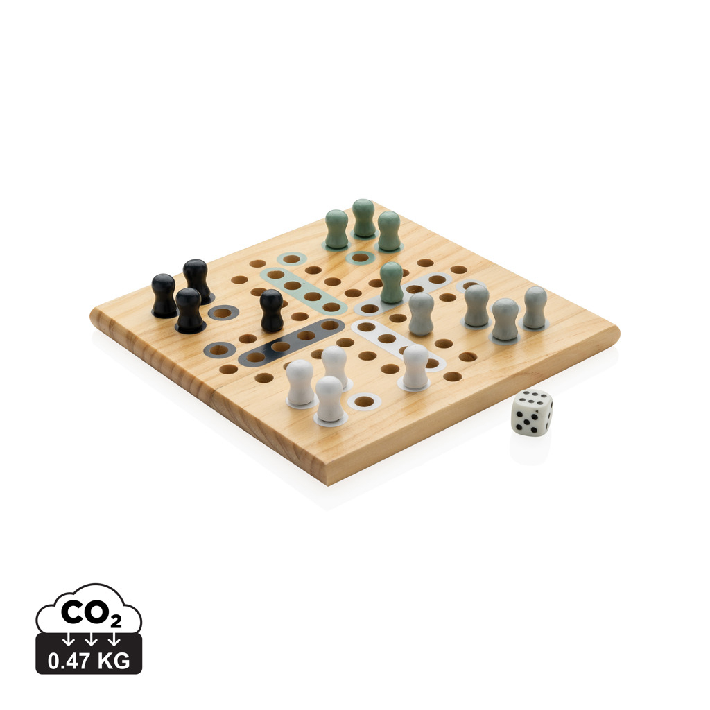 Jeu de ludo publicitaire en bois Claire Marron