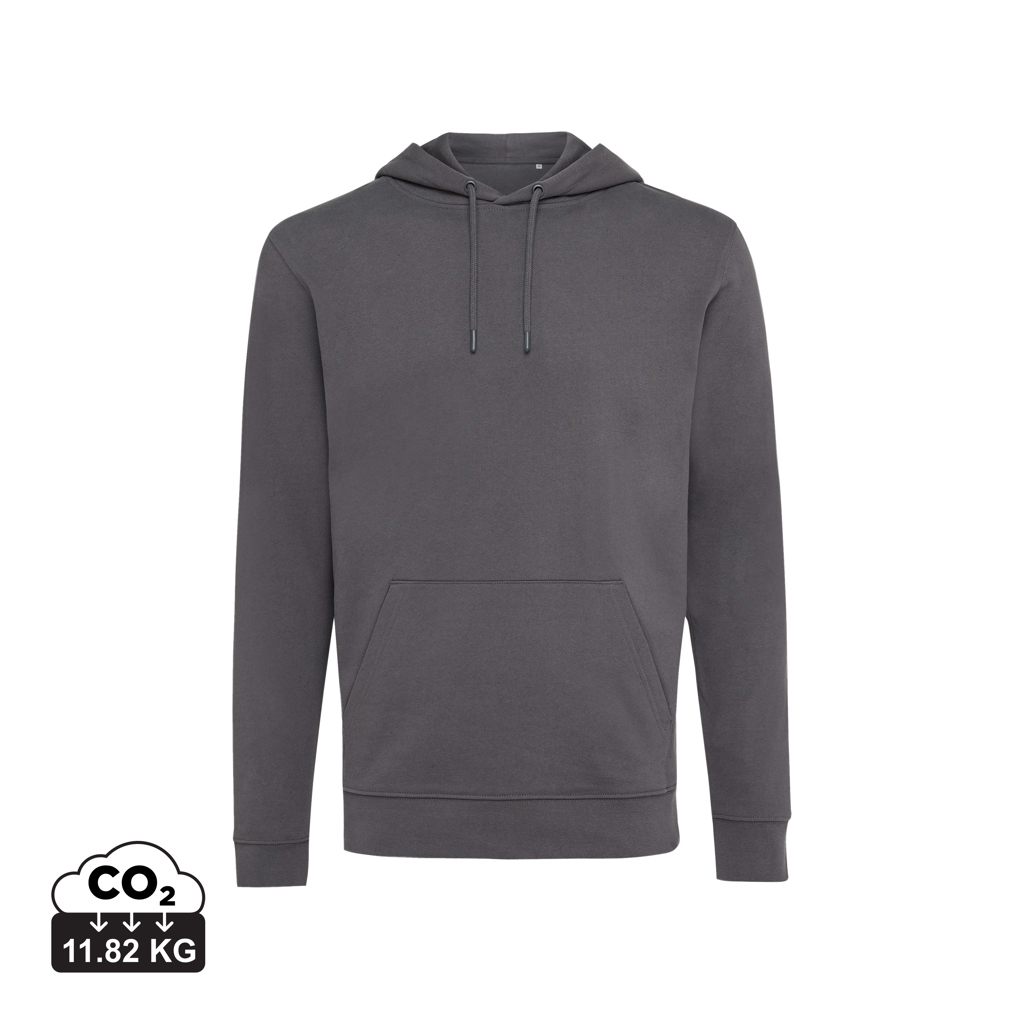 Sweat capuche unisexe publicitaire coton recyclé 340g Iqoniq Jasper anthracite