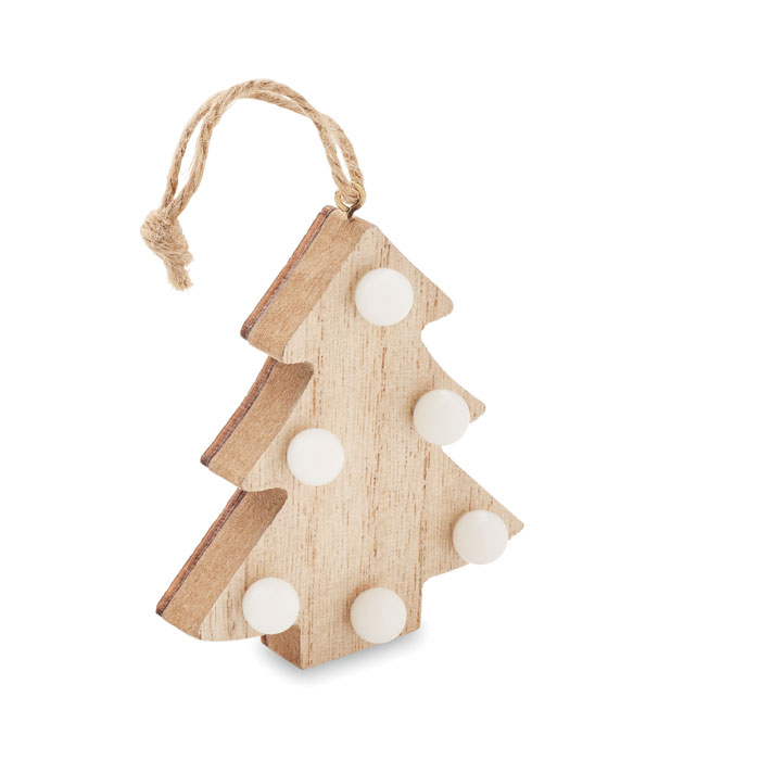 Sapin en bois publicitaire avec lumières LULIE Bois