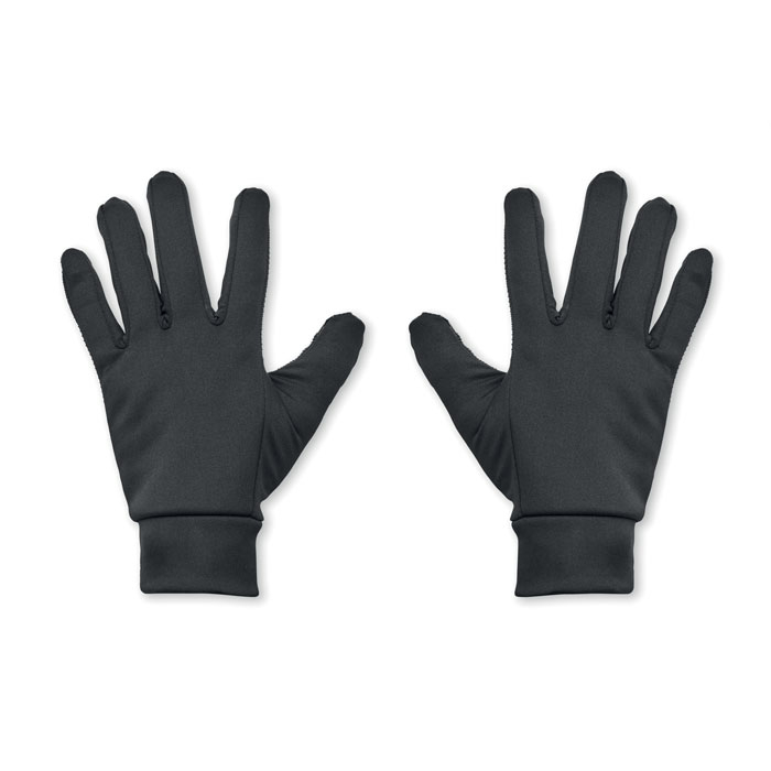 Gants de sport tactiles polyester promotionnels LESPORT Noir