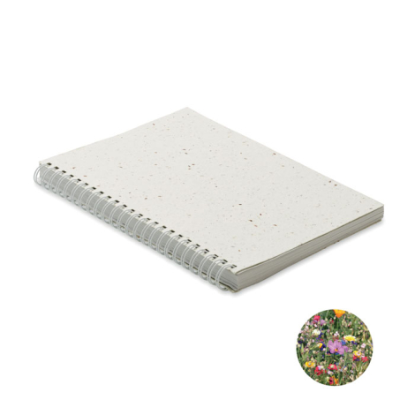 Carnet spirales A5 promotionnel papier semence SEED BOOK