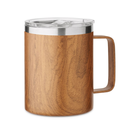 Gobelet publicitaire aspect bois inox recyclé 300 ml NAMIB MUG