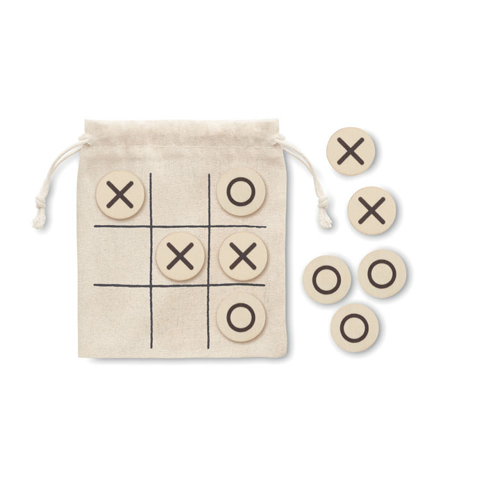 Jeu publicitaire de morpion en bois TOPOS Beige