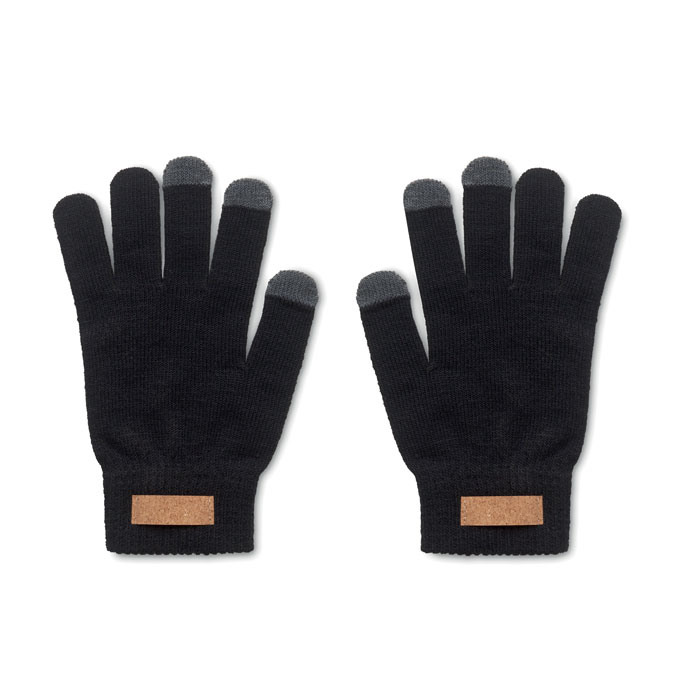 Gants tactiles publicitaires en PET recyclé DACTILE Noir
