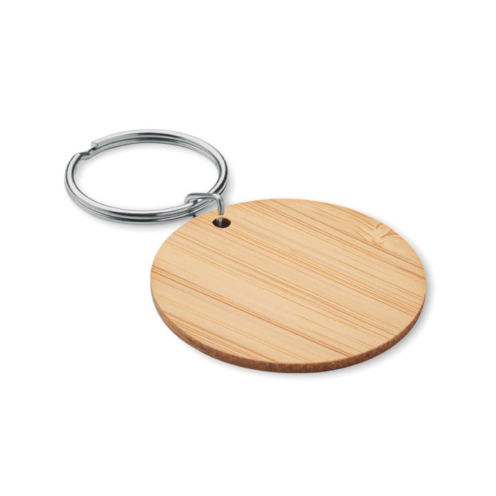 Porte-clés personnalisable rond bambou ROUNDBOO Bois