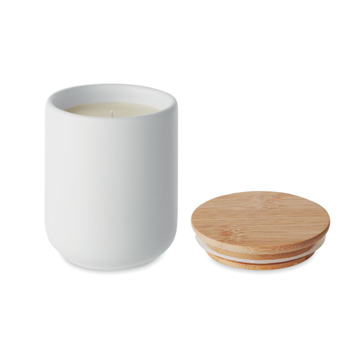 Bougie promotionnelle cire végétale 200 gr VEIKA Blanc