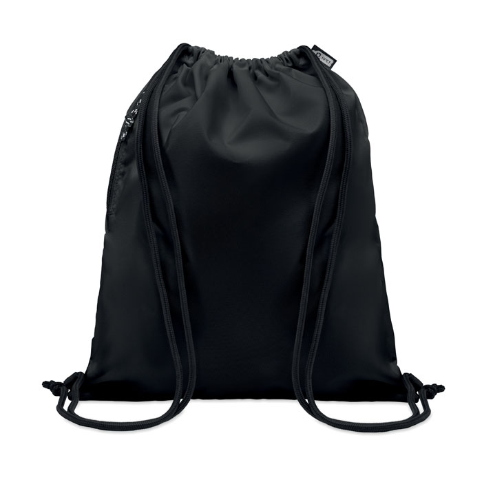 Grand sac à cordon personnalisable 300D RPET NIGHT Noir