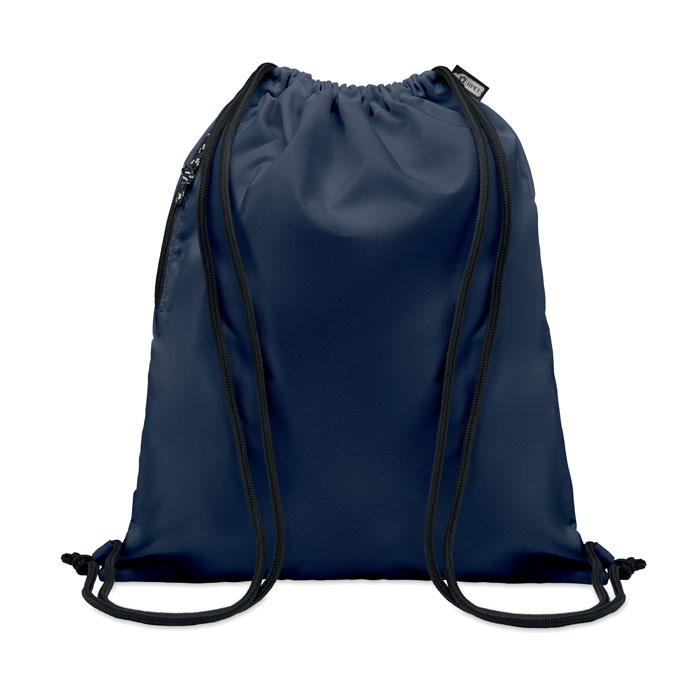 Grand sac à cordon personnalisable 300D RPET NIGHT Bleu